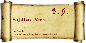 Vajdics János névjegykártya